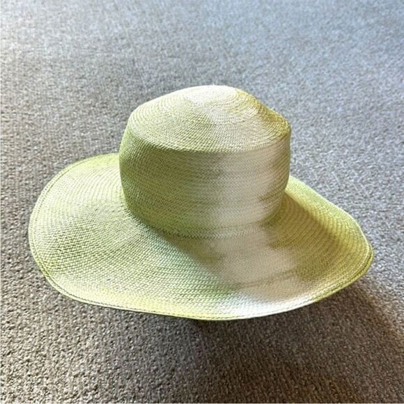 Anthropologie x Modern Monarchie Bicolor Straw Hat / Green & White/ Sz Medium main image 11